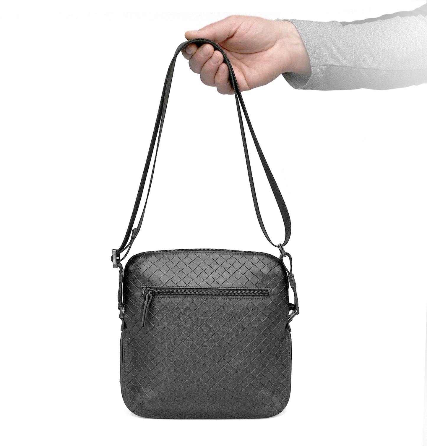 Leo "M" bag for men - black with square pattern