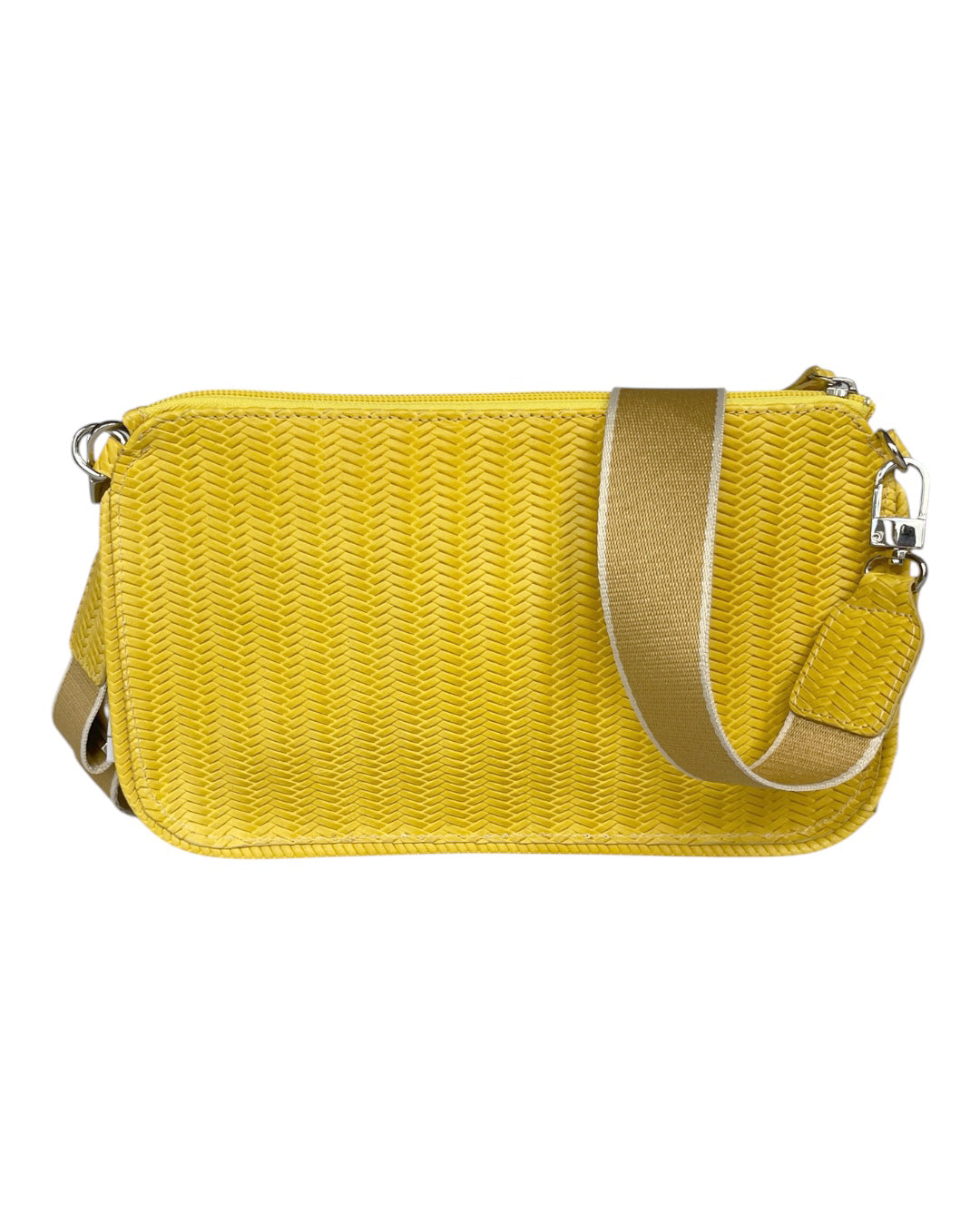 Leo "S" unisex bag - yellow with woven pattern