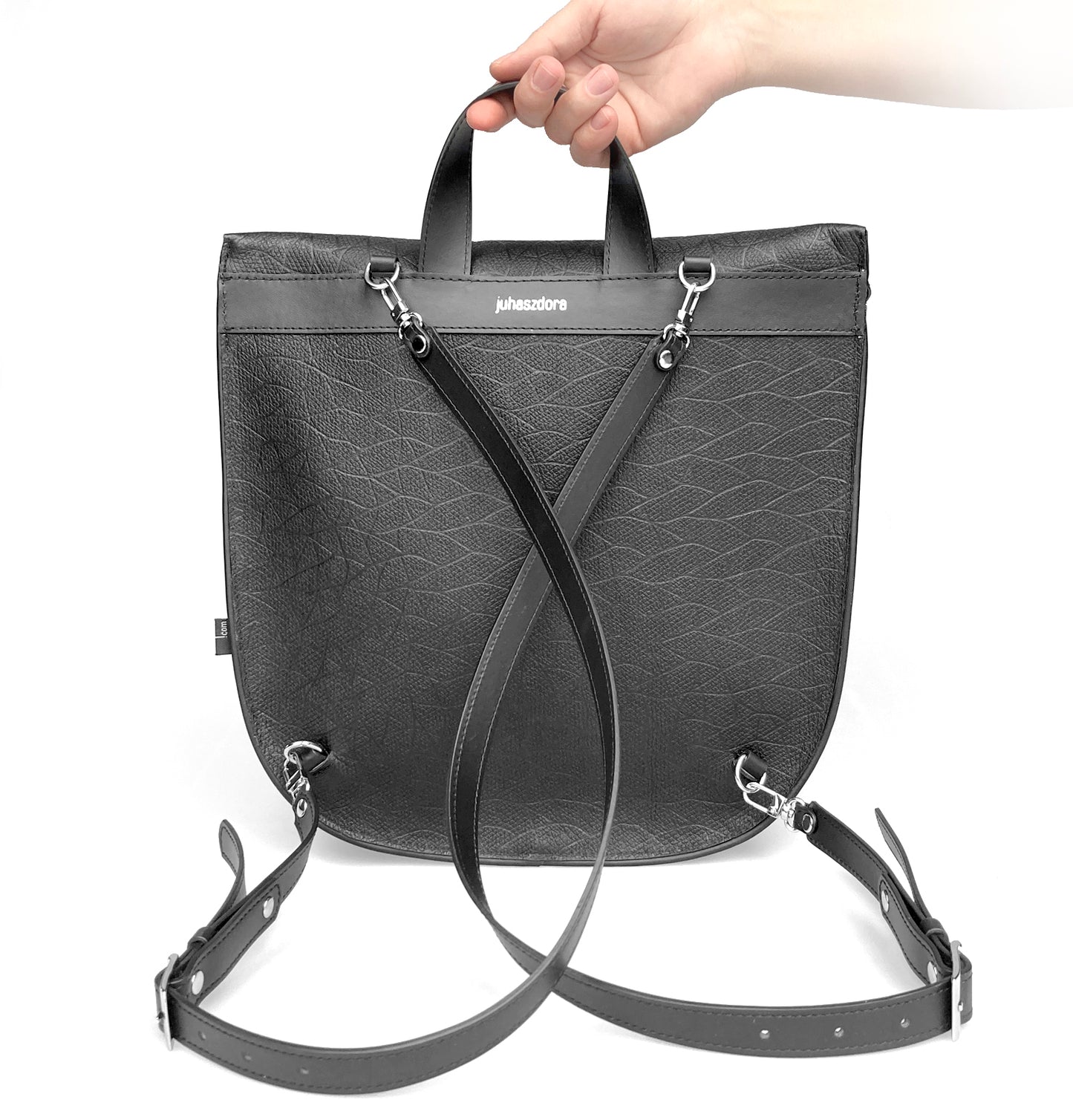 Vanda hátitáska - fekete matt mintás