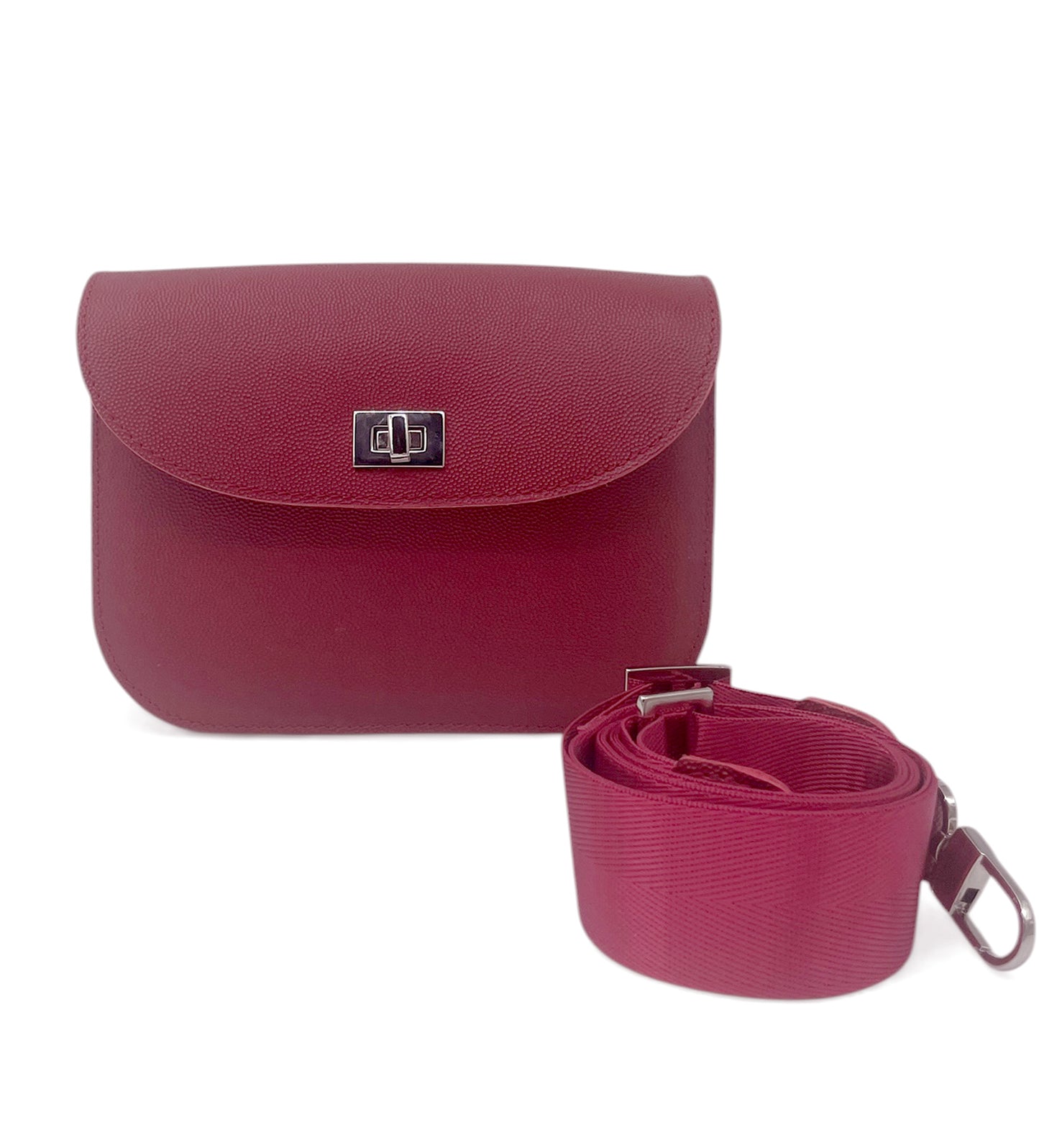 Gabi shoulder bag - dark red with patterned surface