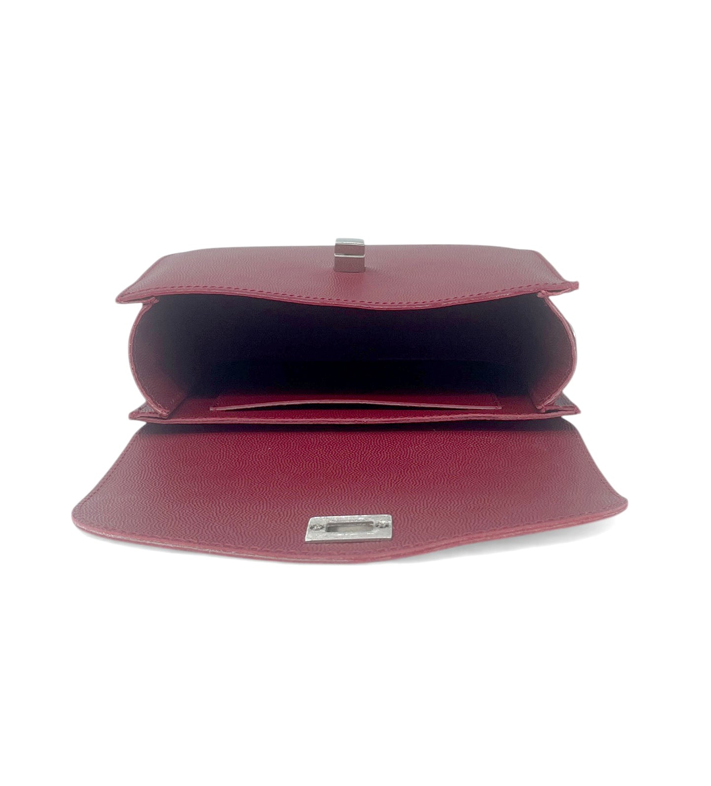 Gabi shoulder bag - dark red with patterned surface