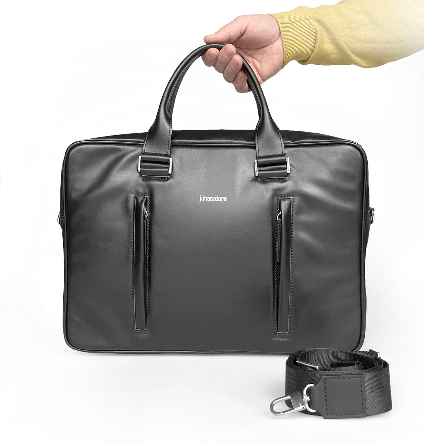 Fábián kézitáska - fekete (selyemfényű)