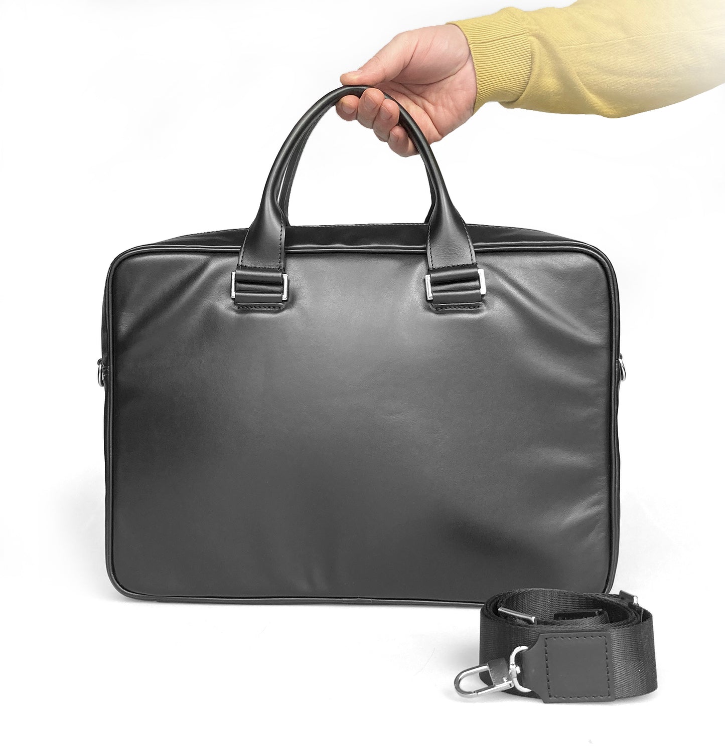 Fábián kézitáska - fekete (selyemfényű)