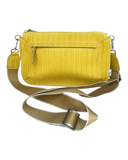 Leo "S" unisex bag - yellow with woven pattern