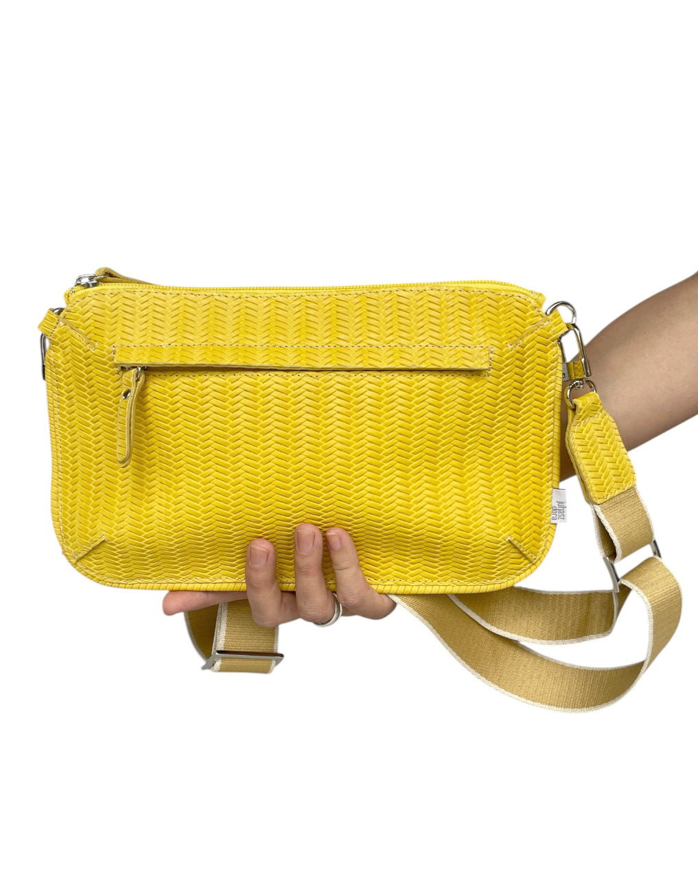 Leo "S" unisex bag - yellow with woven pattern