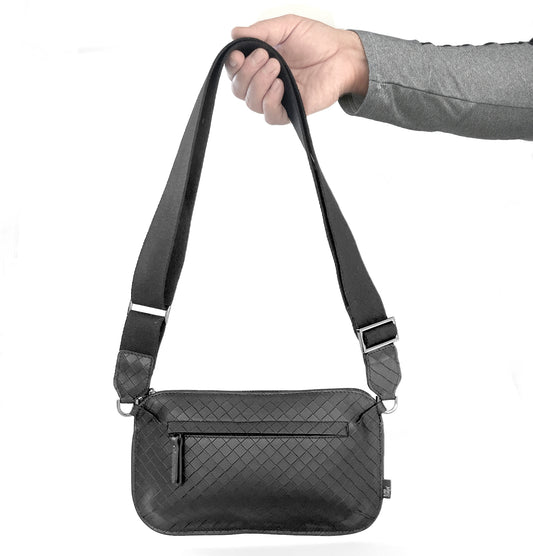 Leo "S" unisex táska - fekete kockás mintás