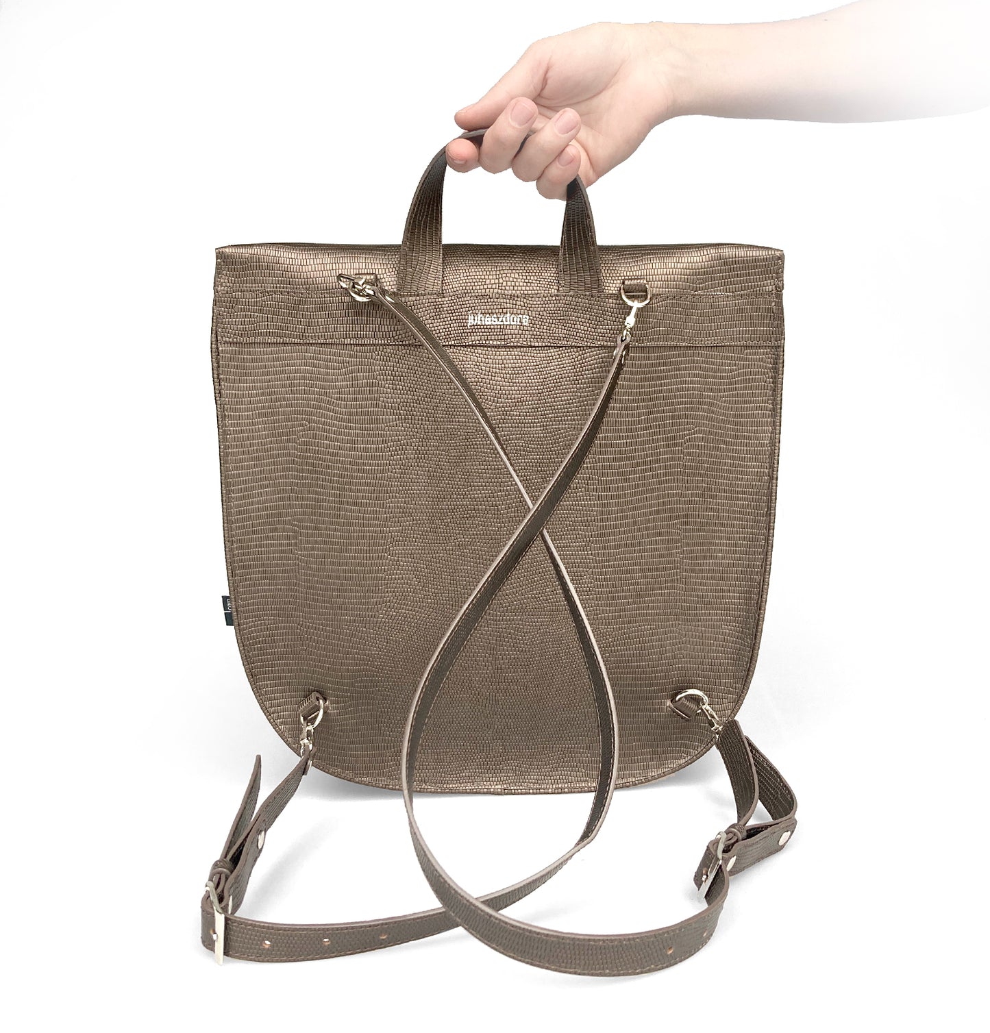 Vanda backpack - bronze brown color with pattern