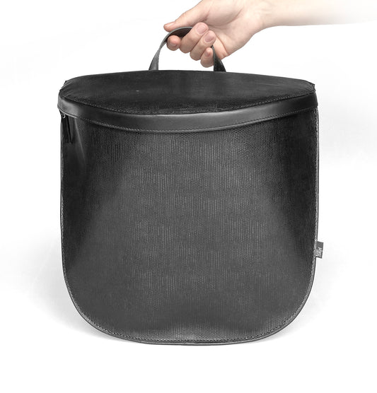 Vanda hátitáska - fekete fényes kígyómintás